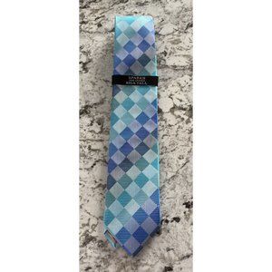 John Sparks Men's Blue Green Diamond Pattern Necktie Tie NWT 100% Polyester